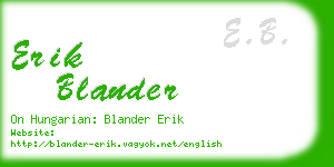 erik blander business card